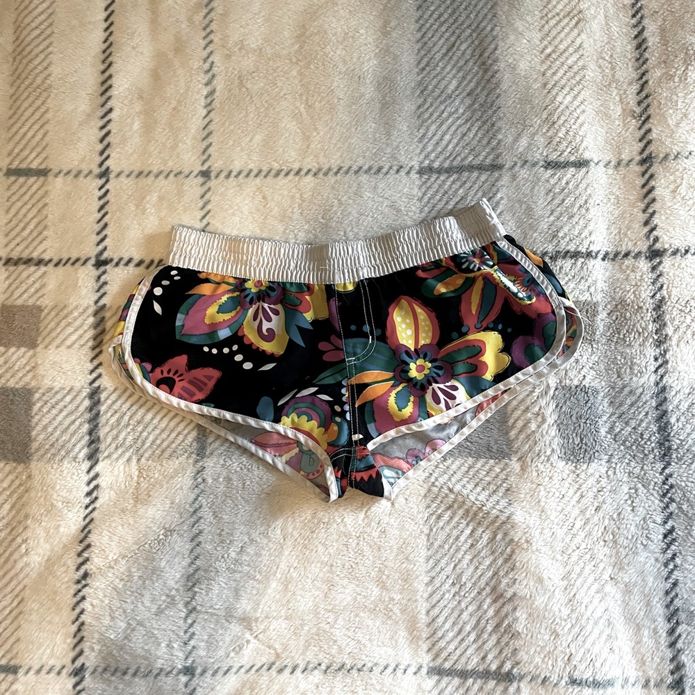 Flower-Print Swim/Athletic Shorts